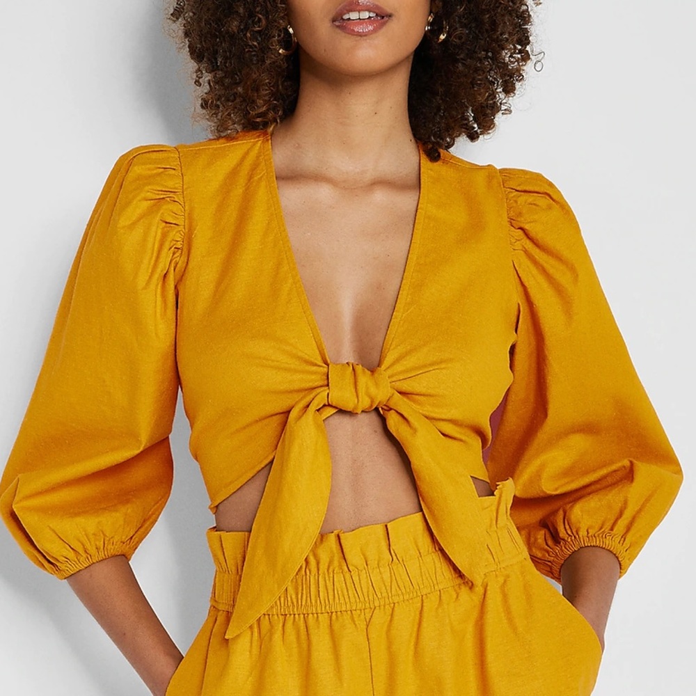 NWT Linen Crop by Express L